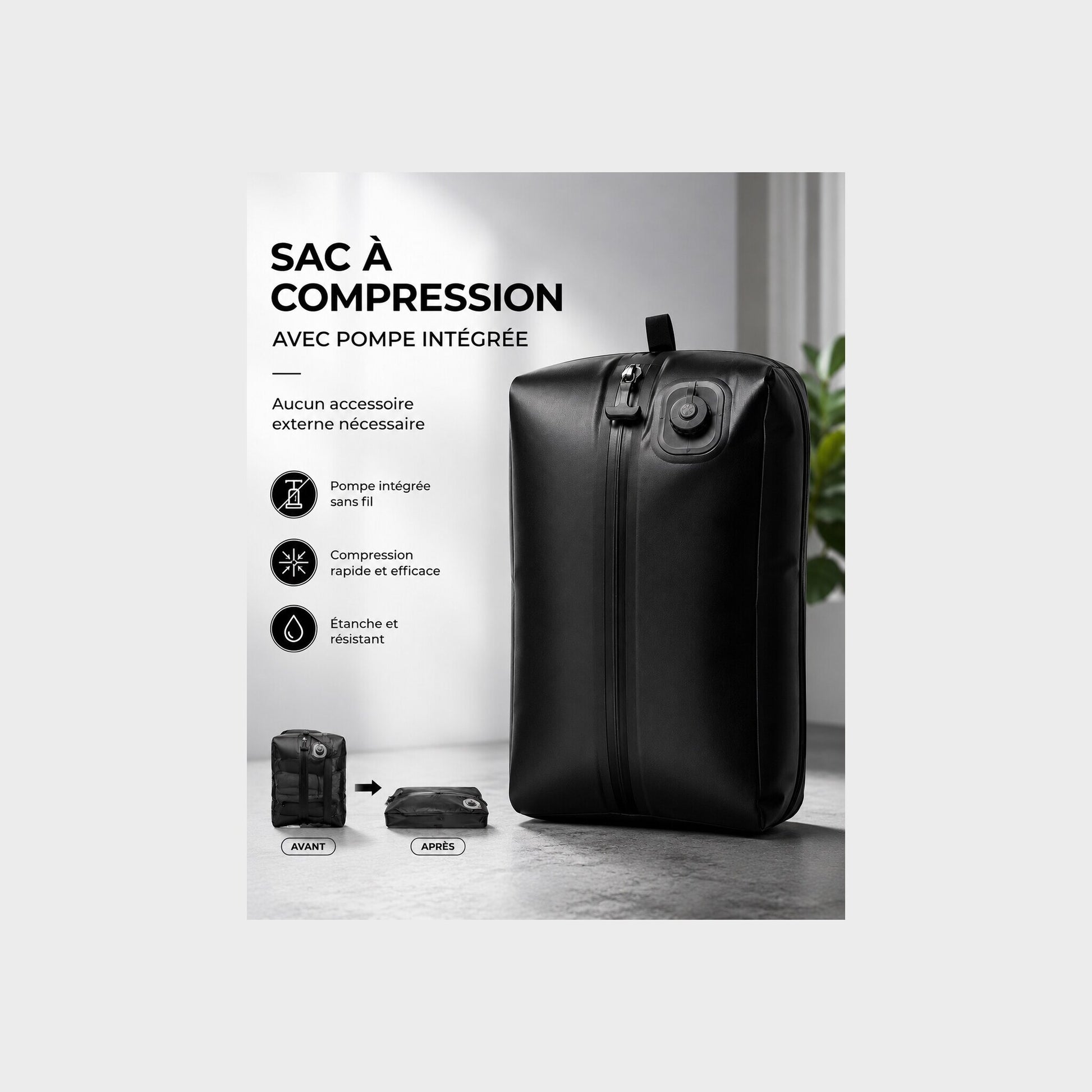 HIVizio Compress — sac à compression avec pompe intégrée